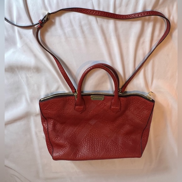 Burberry Medium Red Leather Dewsbury Tote - Picture 4 of 15